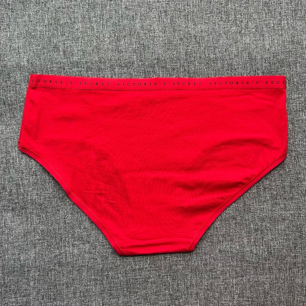 NWT 2 Victoria’s Secret Stretch Cotton Hiphugger Panty Lipstick Red Floral M - Picture 7 of 11